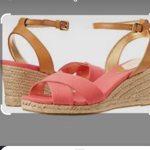 COACH Henley wedge sandal in Ginger. Size 9 1/2